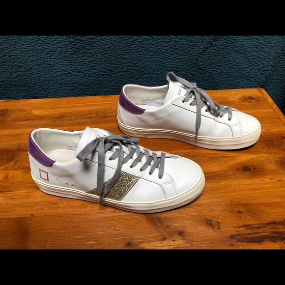 D.A.T.E. Low Top Leather Sneakers, sz 39 - Picture 3 of 7